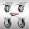 Service Caster 4 Inch SS Gray Polyurethane Top Plate Caster Lock Brake 2 Rigid SCC, 2PK SCC-SSTTL20S414-PPUB-2-R-2 - alternate 2